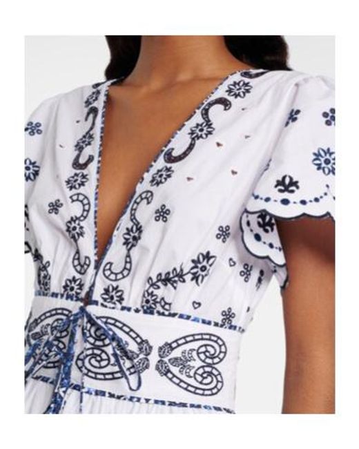 Camilla White Embroidered Cotton Minidress
