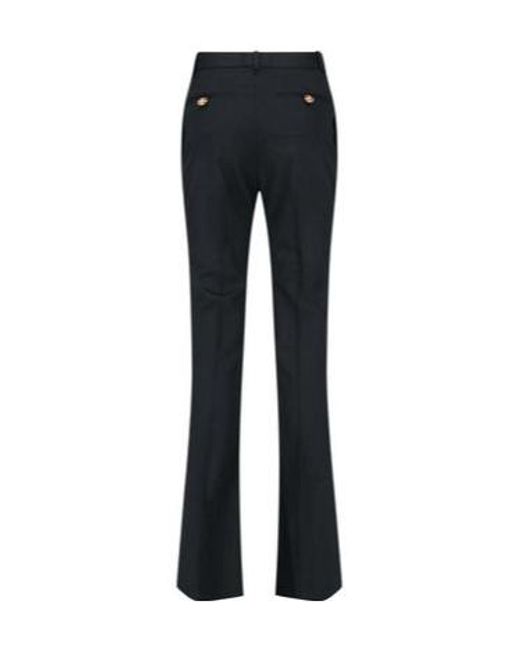 Versace Blue Medusa Plaque Pleated Trousers