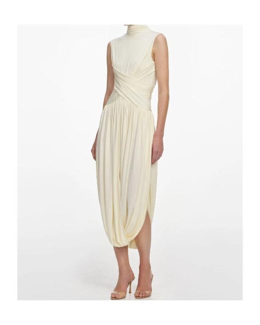 Self-Portrait Natural Wrap Midi Dress