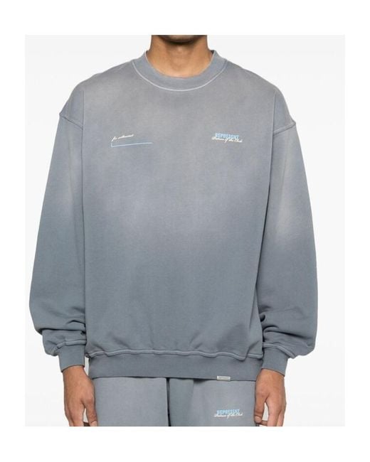 Represent Gray Crew Neck Sweater for men