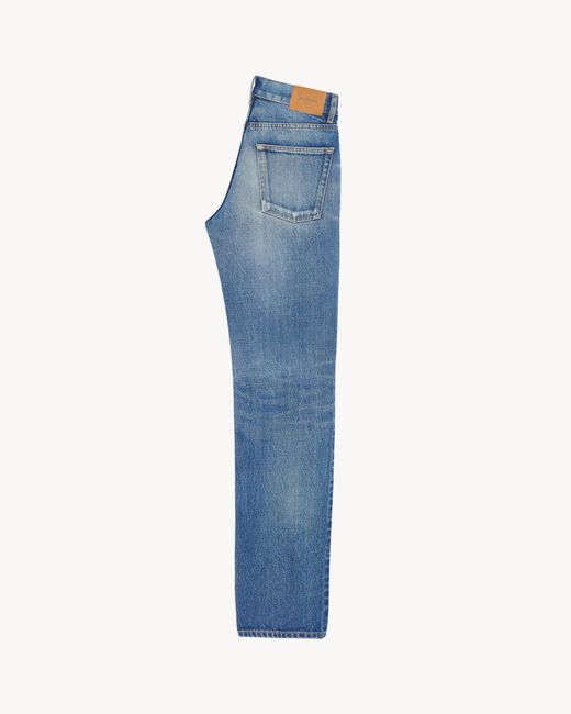 Saint Laurent Blue High Waist Straight Leg Jeans