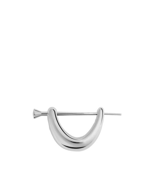 Bottega Veneta White Ellipse Hair Clip