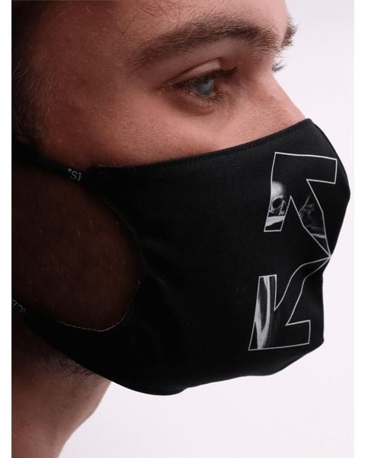 Off-White c/o Virgil Abloh White Caravaggio Arrow Printed Face Mask for men