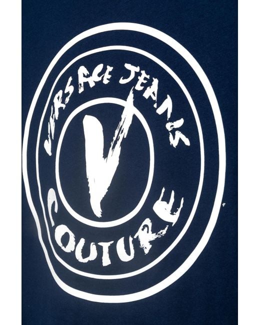 Versace Jeans Blue Logo-Print T-Shirt for men
