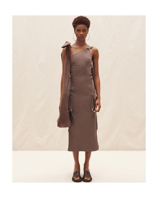 Jacquemus Brown Zip-Detail Midi Dress