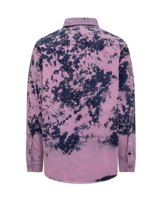 DARKPARK Purple Printed Button-Down Shirt for men