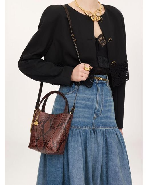 Chloé Brown Chloé Small Spin Tote Bag