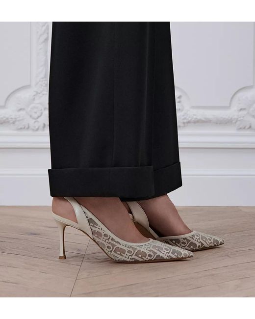 Dior White Aable Slingback Pump