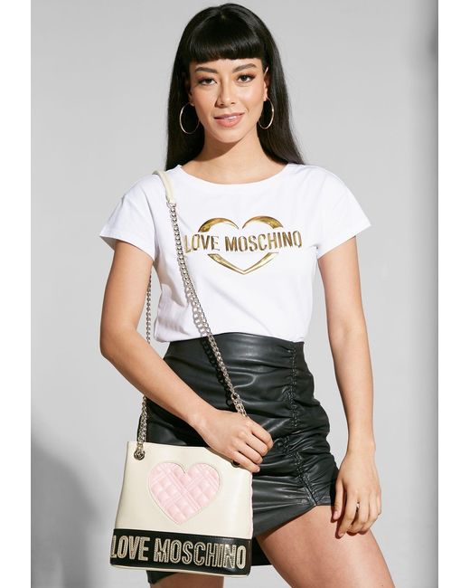 Moschino Pink Logo-Plaque Shoulder Bag