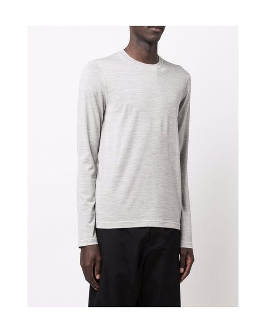 Jil Sander Gray Round Neck Sweater for men