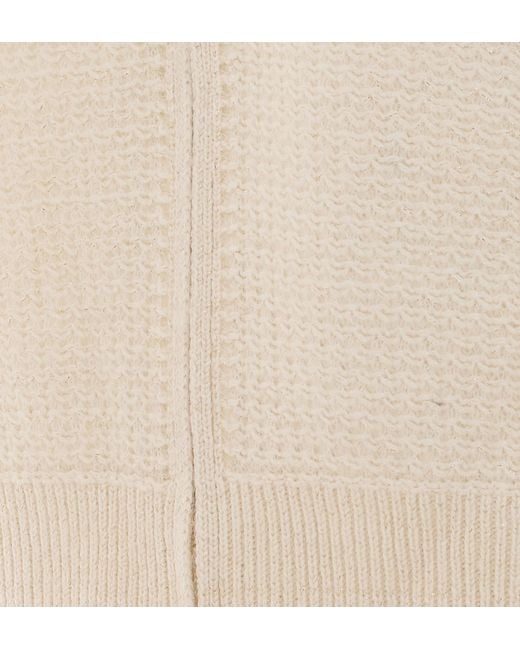 Fabiana Filippi Natural Zip-Up Waffle-Knit Cardigan