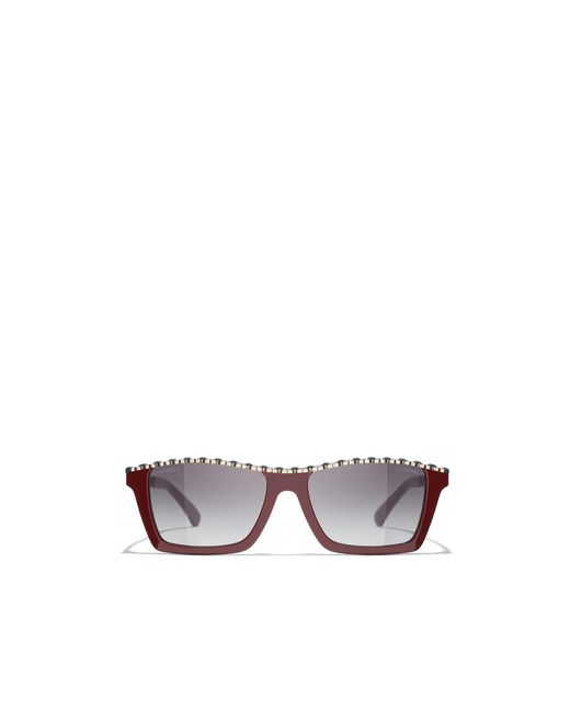 Chanel White Rectangular Sunglasses