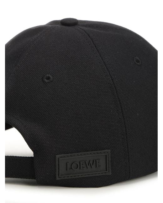 Loewe Black Logo Embroidered Cap for men