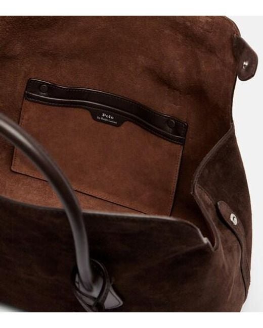 Polo Ralph Lauren Brown Solid Color Suede Shoulder Bag