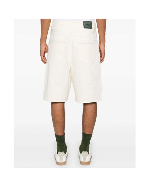 Drole de Monsieur White Baggy Shorts for men