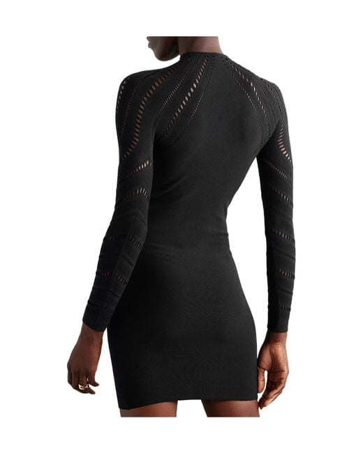 Wolford Black Stretch Wool-Blend Mini Dress