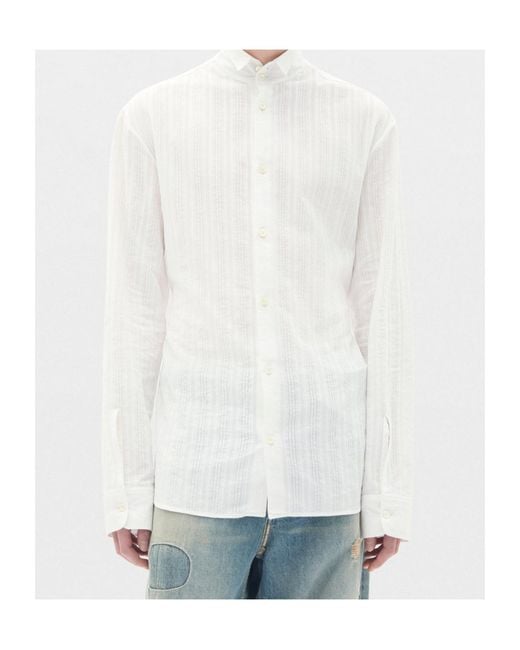 Ann Demeulemeester White Rico Comfort Stand Collar Shirt for men