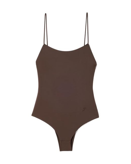 Jacquemus Brown Ruffled Swimsuit