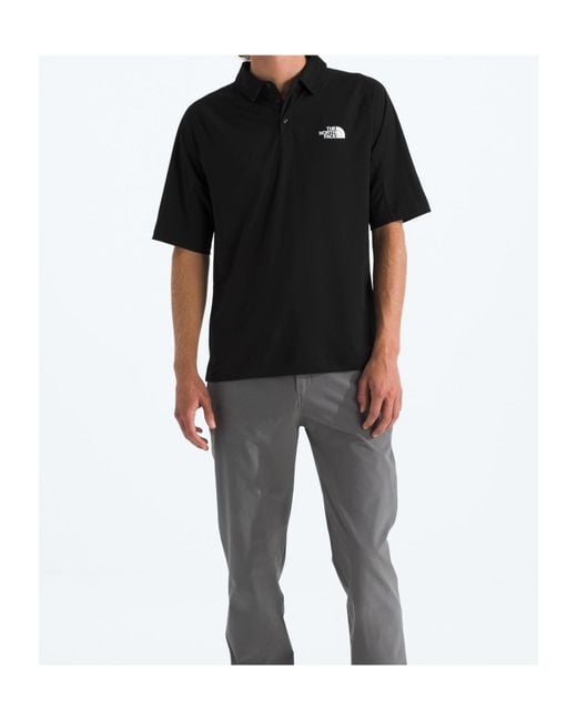 The North Face Black Lightrange Packable Short-Sleeve Polo for men