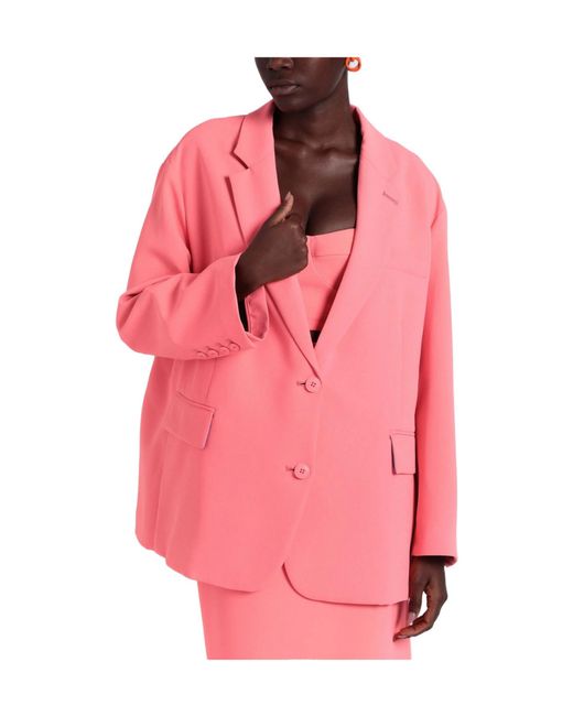 MAX&Co. Pink Solid Color Blazers