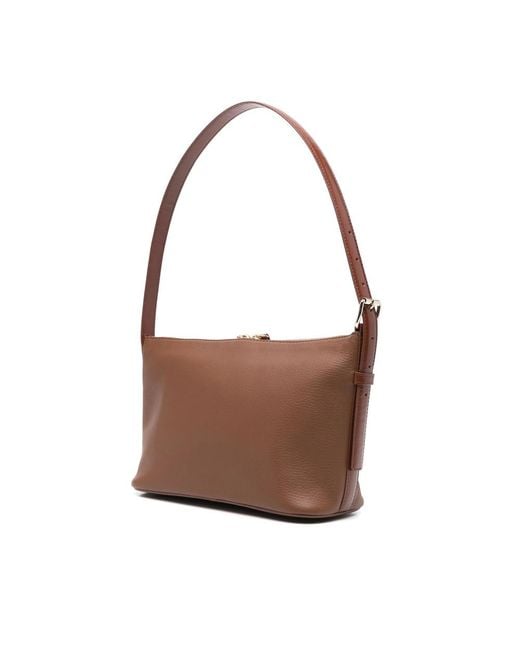 A.P.C. Brown Vera Logo Embossed Shoulder Bag