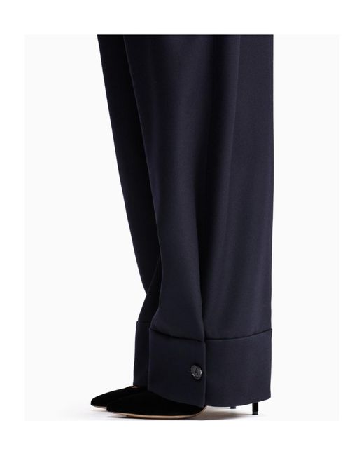 GIORGIO ARMANI X ALANUI Blue Giorgio Armani For Alanui Pure Virgin Wool Trousers With Pleats