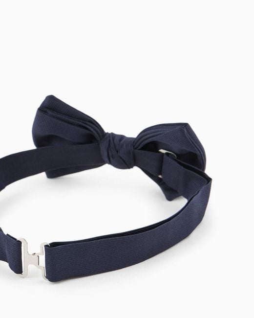 Giorgio Armani Blue Ribbed Bow Tie for men