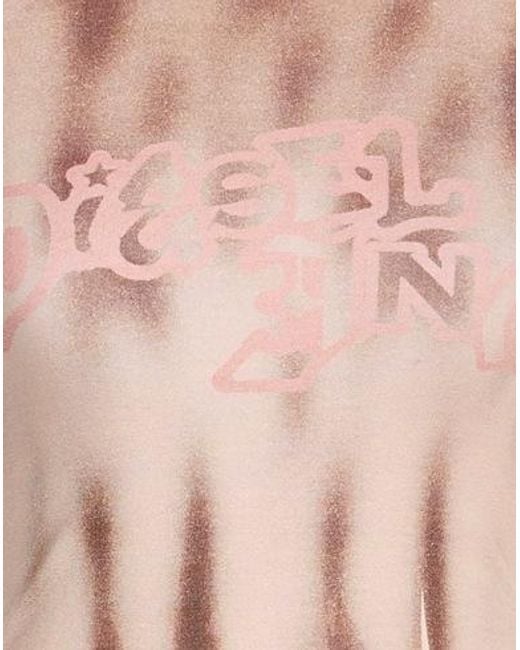 DIESEL Pink Round-Neck Short-Sleeved T-Shirt