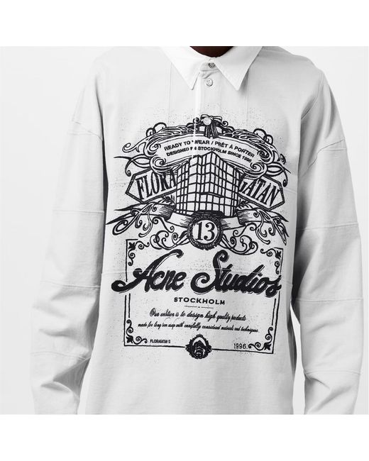 Acne Gray Long-Sleeve Polo Shirt for men