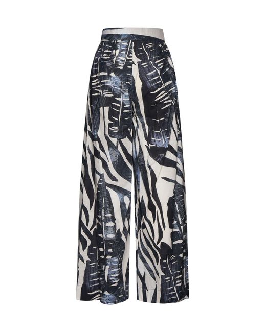 Kaos White Printed Straight-Leg Casual Pants