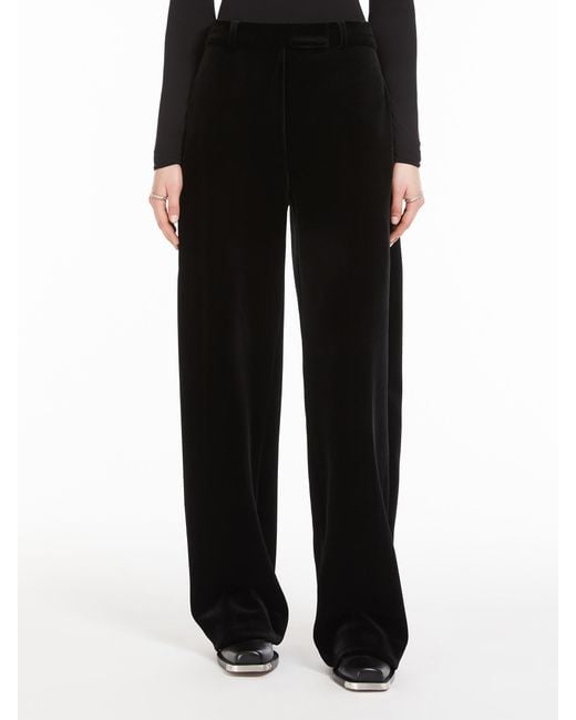 Sportmax Black Mid-Rise Straight Leg Trousers