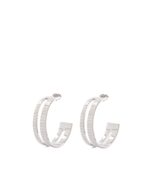 Ivi White Slot Hoop Earrings