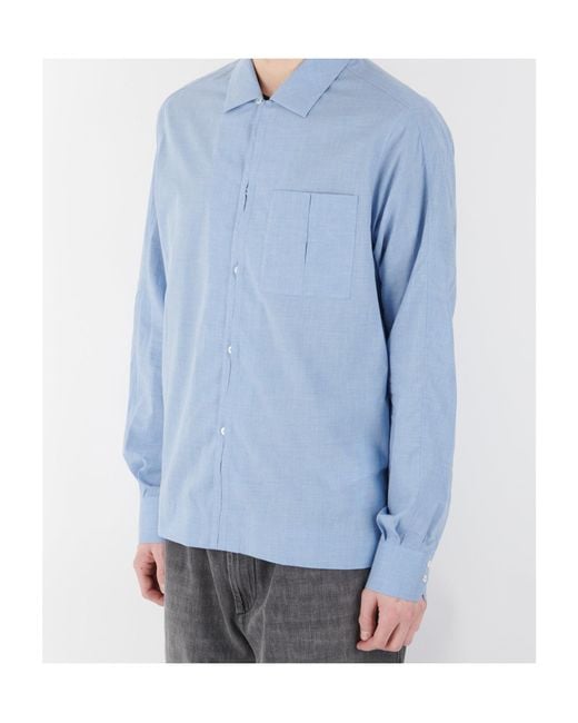 Maison Margiela Blue Long Sleeve Buttoned Shirt for men