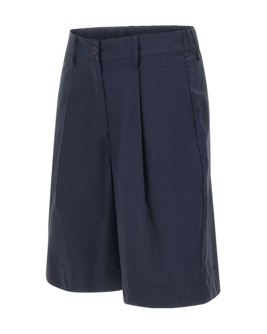 Kaos Blue Pleated Bermuda Shorts