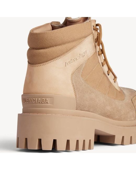 Balenciaga Natural Combat Strike Lace-Up Boots