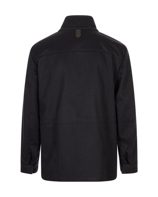 Canali Blue Long-Sleeved Casual Jacket for men