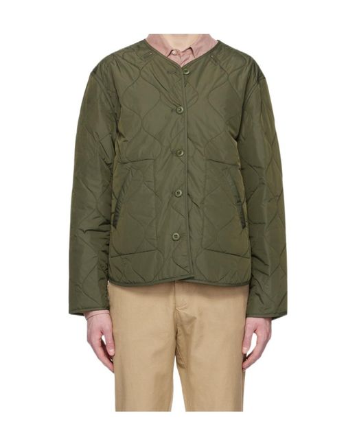 Officine Generale Green Double-Sided Quilted Casual Jacket for men