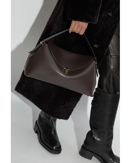 Totême Black Totême T-Lock Top Handle Medium Shoulder Bag