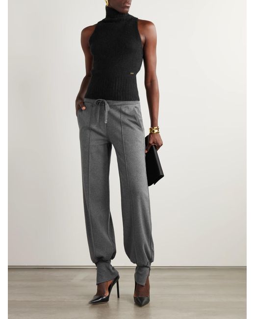 Tom Ford Gray Cuffed Drawstring Trousers