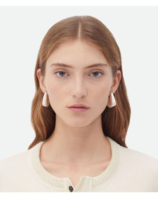 Bottega Veneta White Small Fin Earrings