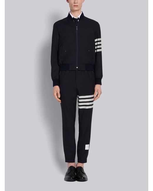Thom Browne Black Plain Weave Suiting Track Pants for men