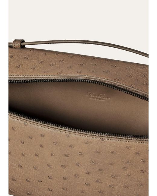 Loro Piana Brown Zippered Clutch for men