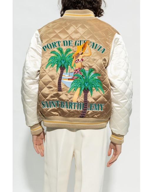 Rhude Green Diamond Quilted Satin Bomber Jacket for men