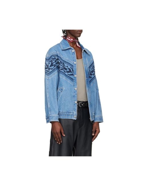 Isabel Marant Blue Julian Embroidered Denim Jacket for men