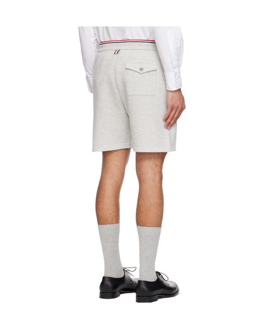 Thom Browne Gray Drawstring Shorts for men