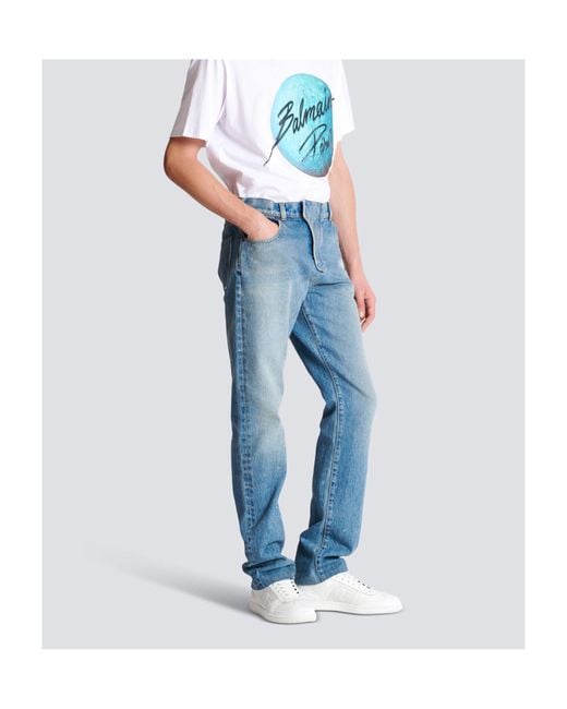 Balmain Blue Regular-Fit Denim Jeans for men