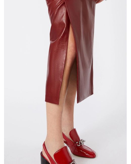 Sportmax Red Comma Straight Hem Skirt
