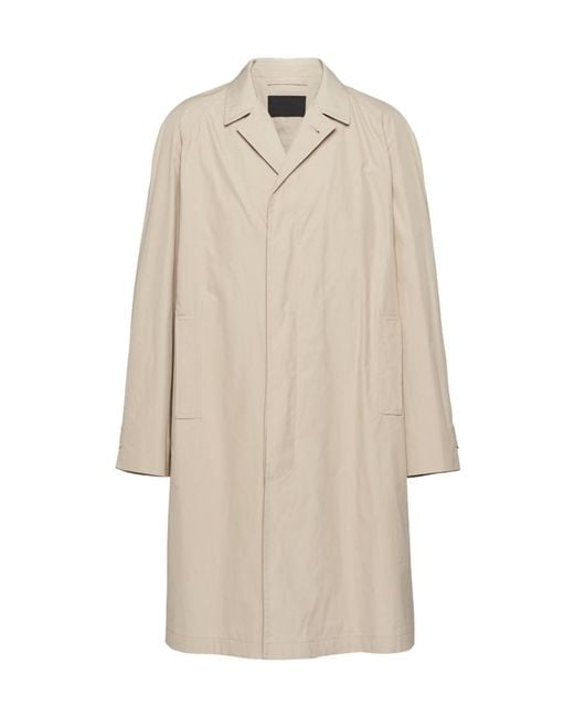Prada Natural Cotton-Blend Overcoat for men