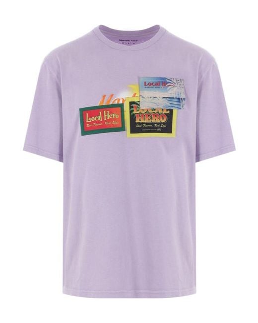 Martine Rose Purple Graphic Printed Crewneck T-Shirt for men