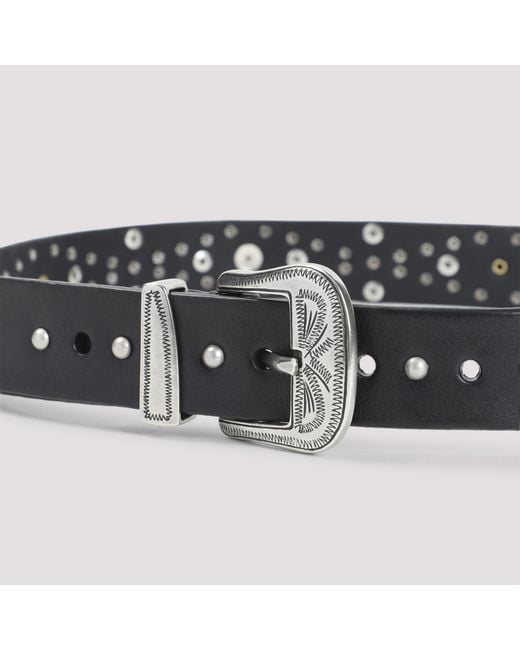 Golden Goose Deluxe Brand White Stud-Embellished Buckle Belt for men